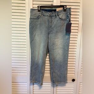 NWT NYDJ Blue Marylin Straight High Rise Crop Thigh Shaper Jeans Size 14W